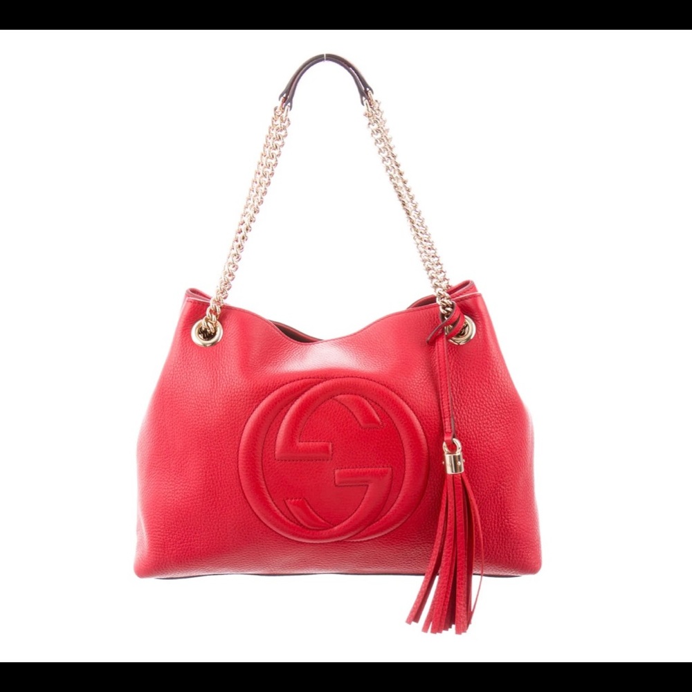 Lambskin Red Gucci leather bag